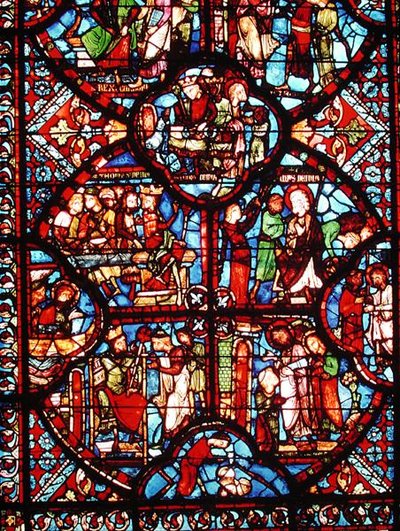 Window depicting scenes from the life of St. Thomas (detail) by French School